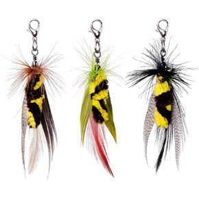 JXFUKAL Cat Feather Toy Refills, 6Pcs Simulation Bird Mouse Bee Worm Feather Cat Lures Cat Wand Attachment Cat Toys Replacement for Kitty Kitten Indoor Cats Cat Accessories