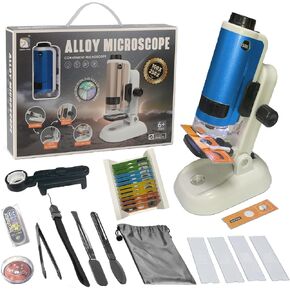Kids Microscope Science Kits for Kids Age 6-12,SETFLAGS 100x-250x Zoom Portable Pocket Microscope for Kids,STEM & Science Handheld Miniscope,Little Scientist Miniscope Stem Toy Gifts for Boys & Girls