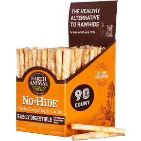 Earth Animal No-Hide Seasonal Stix Strawberries & Cream Recipe Natural Rawhide Alternative Dog & Cat Chews, 10 Count Pack of 1