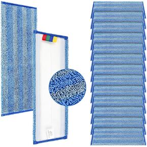 Replacement Microfiber Pad for Universal Commercial 18 Inch Mop Head- Heavy Duty - 12 Pack Wet & Dry Commercial Cleaning Refills Reusable Mop Refills Fit for Most Microfiber Flat Mop System 18"