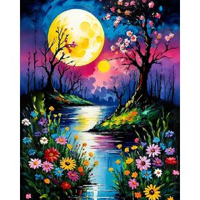 Benjenes Landscape Paint by Numbers Kit for Adult-Adult Paint by Numbers, Countryside Scenery Paint by Number Perfect for Gift Home Wall Decor 16x20inch