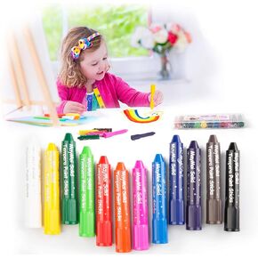 Tempera Paint Sticks, Washable Paint Sticks for Kids, Quick Drying & No Mess, Non-Toxic, Best Art Birthday Gifts for Kids (24 Colors)