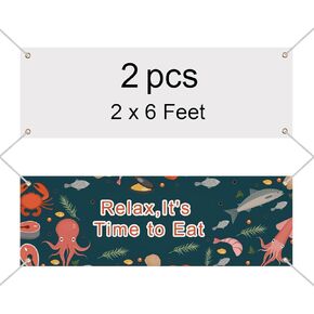 4 Pcs Large Sublimation Banner blank banners to decorate vinyl，2x6 Ft Polyester Oxford Cloth Blank Banner Signs with Hanging Ropes DIY Banner Sign for Business Office Supply for School Wedding