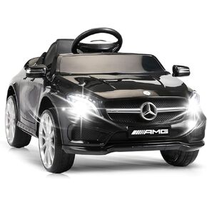 OLAKIDS Kids 12V Electric Ride On Car, Licensed Mercedes Benz GLA45 Vehicle for Toddler with Control Remote, Battery Powered Toy with Music, USB, MP3, 2 Speeds, Wheels Suspension, LED Lights (White)