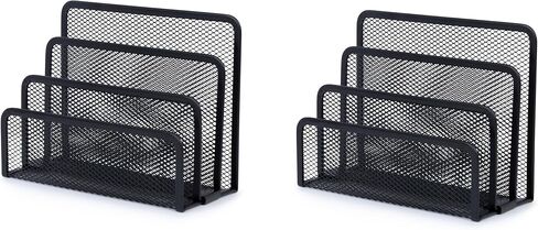 YBM Home Desk Mail Organizer for Office, 3-Slot Mesh Letter Sorter/Holder Black 2250 in Kuwait