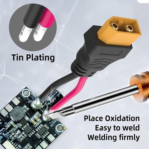 1 Pair XT60 Plug Female and Male Connector, XT60 Connector Adapter with 2.8inch 12AWG Wire for RC Lipo Battery FPV Racing Drone in Kuwait