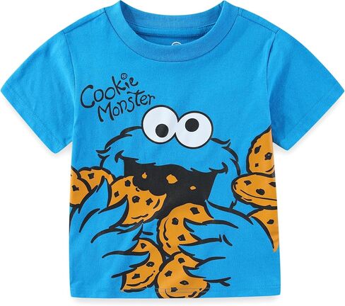 Sesame Street Boys’ 4 Pack T-Shirts for Infant and Toddler Kids – Blue/Red/Yellow/Green in Kuwait