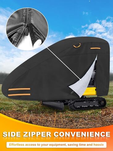 Mini Excavator Cover Fits 1760-3530 lbs Models, 420D Oxford-Fabric Zippered Excavators Cover Compatible with Bobcat E20/Kubota U17/John Deere 17G/Yanmar ViO17, Waterproof UV Dust Snow Rain Protection in Kuwait