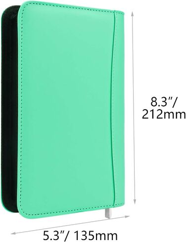 Black A6 Binder Binder Zipper Pu prolders غطاء قابلة لإعادة التعبئة 6 حلقات فضفاضة غطاء ملزم أوراق للاخطاف لمستلزمات مجلة Planner Traveler Journal (Black A6 Binder) in Kuwait