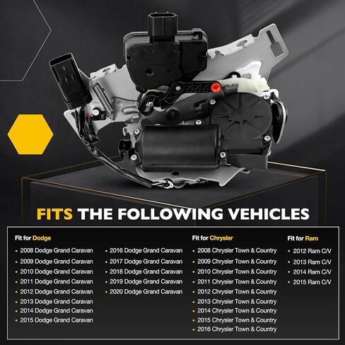 Rear Left Door Lock Latch Actuator Compatible with Chrysler Town & Country 2008-2016, Dodge Grand Caravan 2008-2020, Ram C/V 2012-2015 Lock Actuator Replaces# 5020769AB 5020769AC 68030379AC in Kuwait