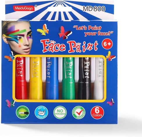 Neon Face Paint Sticks Glow Face Body Paint Safety Face Paint Crayons Easy to Clean for Makeup Parties Sport Events Birthday Festivals Cosplay (Glow in the Dark) in Saudi Arabia