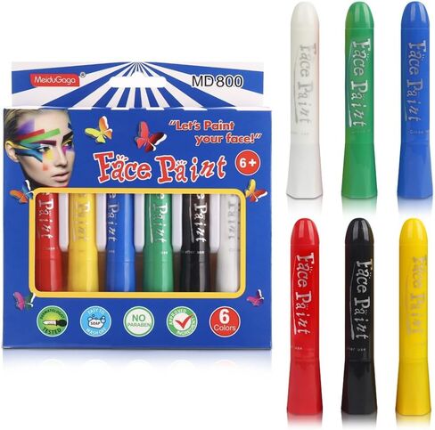 Neon Face Paint Sticks Glow Face Body Paint Safety Face Paint Crayons Easy to Clean for Makeup Parties Sport Events Birthday Festivals Cosplay (Glow in the Dark) in Saudi Arabia