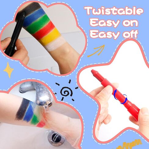 Neon Face Paint Sticks Glow Face Body Paint Safety Face Paint Crayons Easy to Clean for Makeup Parties Sport Events Birthday Festivals Cosplay (Glow in the Dark) in Saudi Arabia