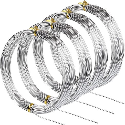 14 Gauge Aluminum Wire 131.2 Feet, Silver Aluminum Wire 2mm, Craft Armature Wire, Bendable Metal Wire for Making Beading Jewelry Craft Dolls Skeleton DIY Crafts (32.8 Per Roll,4 Packs) in Kuwait