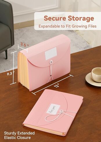 Accordion File Organizer 12 Pockets, Monthly Bill Receipt Tax Organizer, Expanding File Folders with Larger Bright Tabs, Fits Letter/A4 Size - Black - Purple in Kuwait