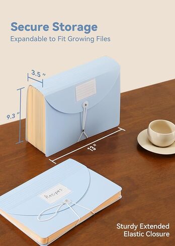 Accordion File Organizer 12 Pockets, Monthly Bill Receipt Tax Organizer, Expanding File Folders with Larger Bright Tabs, Fits Letter/A4 Size - Black - Purple in Kuwait