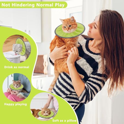 Lightweight Cat Cone Collar Soft, Soft Comfortable Cat Recovery Collar After Surgery, Elizabethan E Collar for Cats, Cone for Cats to Stop Licking (Pale Pink, Small) in Kuwait