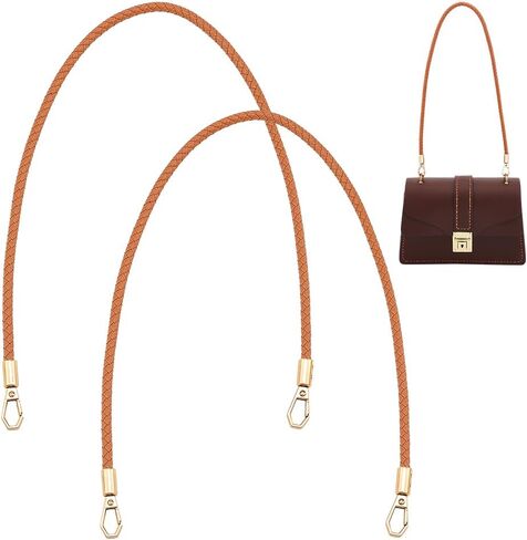 UNICRAFTALE 2Pcs 23.20" PU Braided Purse Straps Handles Black Braided Purse Straps Leather Handbag Handles with Swivel Clasps Handbag Shoulder Bag Handle Strap Purse Replacement Accessories in Saudi Arabia