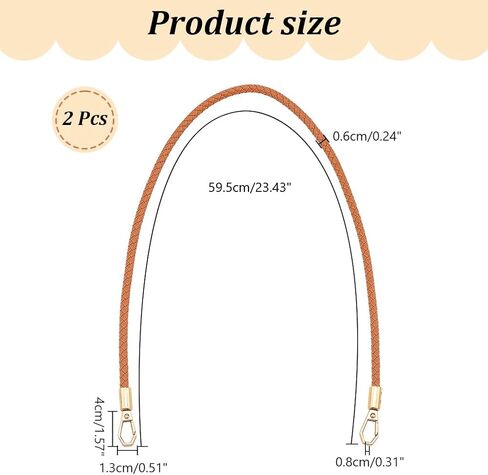 UNICRAFTALE 2Pcs 23.20" PU Braided Purse Straps Handles Black Braided Purse Straps Leather Handbag Handles with Swivel Clasps Handbag Shoulder Bag Handle Strap Purse Replacement Accessories in Saudi Arabia