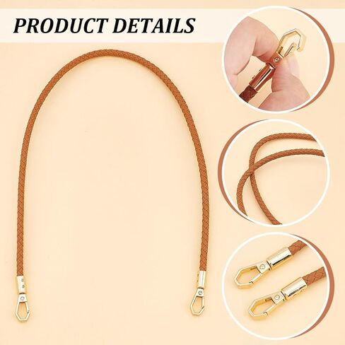 UNICRAFTALE 2Pcs 23.20" PU Braided Purse Straps Handles Black Braided Purse Straps Leather Handbag Handles with Swivel Clasps Handbag Shoulder Bag Handle Strap Purse Replacement Accessories in Saudi Arabia