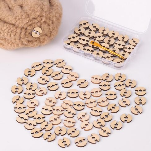 أزرار بومس خشبية قابلة للإزالة ، 100 pcs فو فرو بوم بومز حراس على بيني مصنوعة يدويًا ، حامل بوم بوم ، وصنع القبعة المحبوكة ، وأداة قفل ، وحاملي pompom للسباكين المتماسكة والفواصل in Kuwait