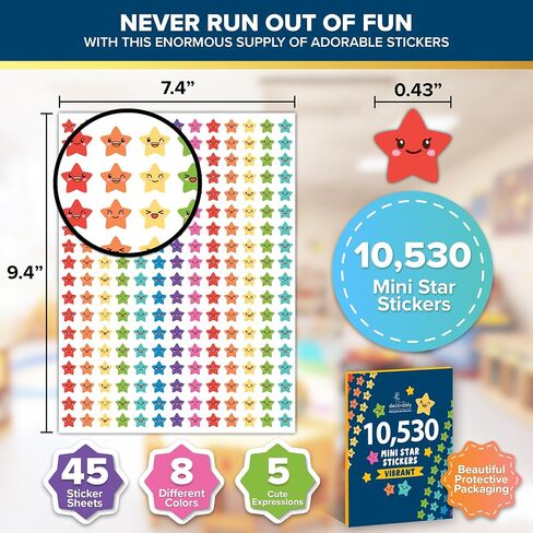 ملصقات مكافآت Mini Star Star بملابمية - 40 ورقة ملصقات للأطفال ، مخطط مكافأة ، أنشطة الفصل الدراسي ، التعزيز الإيجابي ، الفنون والحرف اليدوية ، سجلات القصاصات ، الهدية in Kuwait