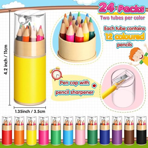 60 Sets Mini Colored Pencils Bulk Kids Pencils with Sharpener 3.5 Inch 12 Assorted Colors Drawing Coloring Pen Set for Kid Children Art Painting Mini School Graduation Supplies in Kuwait