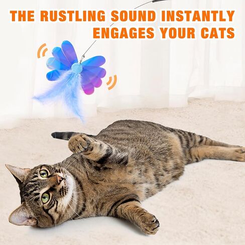 JXFUKAL Cat Feather Toy Refills, 6Pcs Simulation Bird Mouse Bee Worm Feather Cat Lures Cat Wand Attachment Cat Toys Replacement for Kitty Kitten Indoor Cats Cat Accessories in Saudi Arabia
