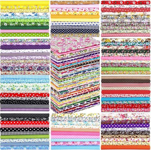 Kingdder 200 PCS 10 × 10 بوصة مربعات نسيج قطنية لخياطة خياطة الحرف الدهون الحزمة حزمة النسيج المربعات المرقاء ل DIY الحرف القصص الأقمشة اليدوي الملحق المصنوع يدويًا (زهرة) in Kuwait