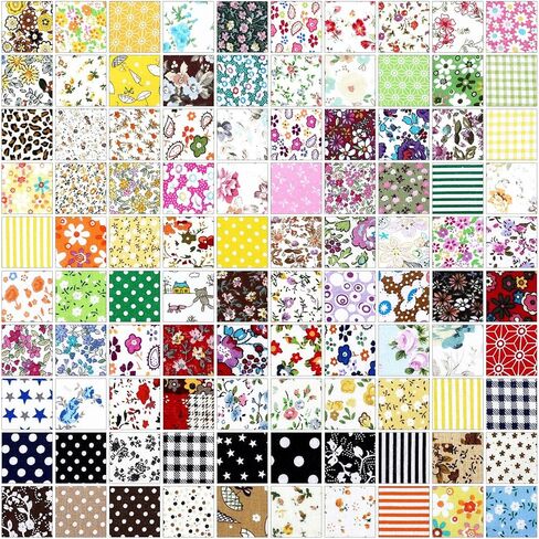Kingdder 200 PCS 10 × 10 بوصة مربعات نسيج قطنية لخياطة خياطة الحرف الدهون الحزمة حزمة النسيج المربعات المرقاء ل DIY الحرف القصص الأقمشة اليدوي الملحق المصنوع يدويًا (زهرة) in Kuwait