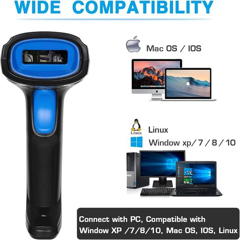 Esup Barcode Scanner with Stand USB Barcode Scanner Wired Handheld Laser Barcode Reader with Adjustable Stand (with Stand) in Kuwait