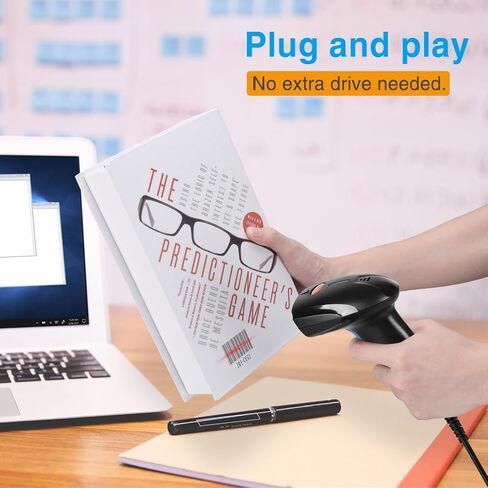 Esup Barcode Scanner with Stand USB Barcode Scanner Wired Handheld Laser Barcode Reader with Adjustable Stand (with Stand) in Kuwait