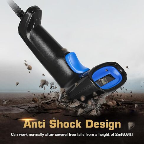 Esup Barcode Scanner with Stand USB Barcode Scanner Wired Handheld Laser Barcode Reader with Adjustable Stand (with Stand) in Kuwait