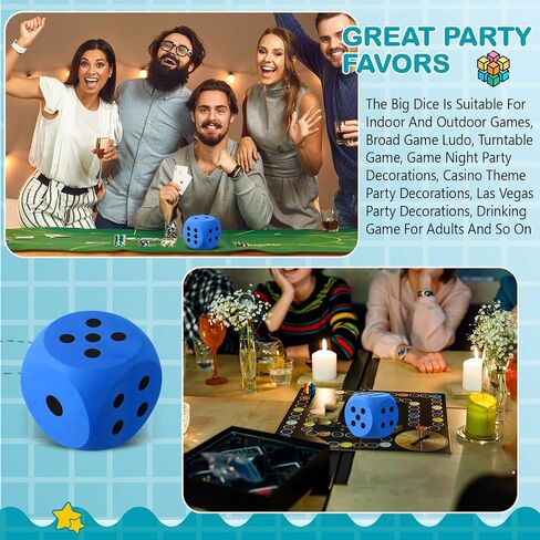 Shappy 3 بوصات الرغوة الزهر متعة ملء لعبة تعليمية كبيرة Kawaii زخرفية إيفا الرغوة Jumbo Dice Big Square Building لتلال ألعاب اللوحة جلسات التعلم (Rose Red) in Kuwait