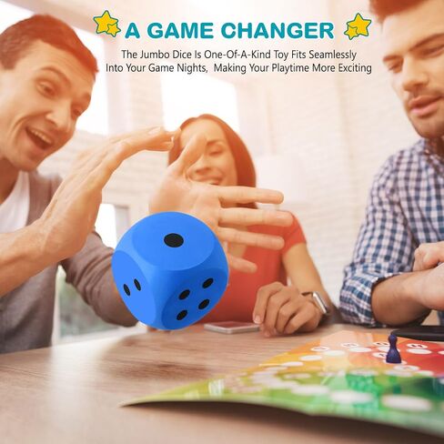 Shappy 3 بوصات الرغوة الزهر متعة ملء لعبة تعليمية كبيرة Kawaii زخرفية إيفا الرغوة Jumbo Dice Big Square Building لتلال ألعاب اللوحة جلسات التعلم (Rose Red) in Kuwait