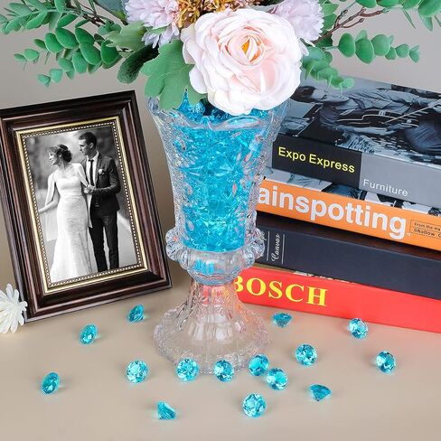 Acrylic Diamond Fake Gems Vase Filler, Babenest 240pcs 3/4 Inch Faux Diamonds Crystals Jewels for Table Scatters Wedding Party Event Arts & Crafts Birthday Decoration Favor (Multicolor) in Kuwait