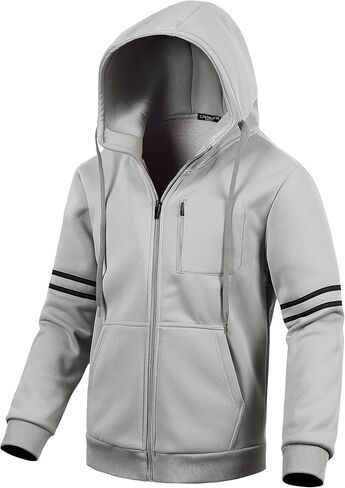Chrisuno Men's Soft Fleece Fashion Hooded Sweatshirt Zip Up Sports Sweater Hoodie Jacket in Kuwait