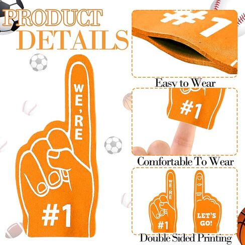 12pcs Foam Finger Mini Foam Fingers 5 Inch Cheerleading for Sports Foam Finger for Sports Events Games Sports Themed Birthday Party (Red) in Kuwait