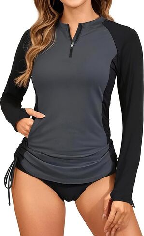 Daci Women Rash Guard Swim Shirt Long Sleeve Swimsuit UPF 50 Without Shorts Bathing Suits in Kuwait