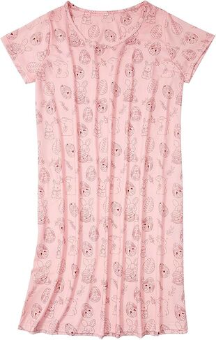 American Trends Nightgowns for Women Cotton Night Shirts Short Sleeve Night Gown Dress Casual Pajamas Soft Sleepwear in Kuwait