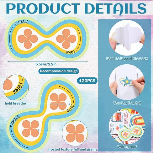 Fulmoon 120 Pcs Calm Anxiety Sensory Stickers Textured Sensory Strips Rainbows Runways Hearts Tactile Rough Adhesive Tactile Fidget Tool for Classroom Desk Adults Teens Anxiety Relief in Kuwait