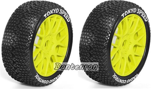 1/8 RC Buggy Tires and Wheels Rims 17mm Hex All Terrain Rubber Tyres for 1:8 Scale Off-Road Truck Car Arrma Typhon 6S 3S Talion 6S Losi 8ight HPI Vorza Flux Kyosho Hobao 4PCS (Black) in Kuwait