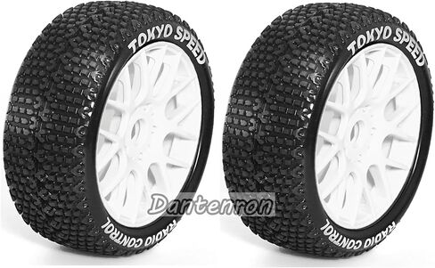 1/8 RC Buggy Tires and Wheels Rims 17mm Hex All Terrain Rubber Tyres for 1:8 Scale Off-Road Truck Car Arrma Typhon 6S 3S Talion 6S Losi 8ight HPI Vorza Flux Kyosho Hobao 4PCS (Black) in Kuwait
