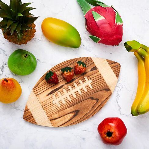 3 Pieces Football Cutting Board Football Serving Tray Hanging Football Gifts for Men Engraved Wooden Cutting Board Decoration for Kitchen Party Holiday Supplies Accessories, 3 Sizes (Light Brown) in Kuwait