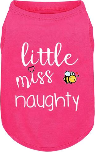 Pink Cotton Dog Shirt with 'Little Miss Sassy' Corgi Butt Print, Soft & Breathable Pet Apparel for Small to Large Dogs, Cute All-Season Outfit.M in Kuwait
