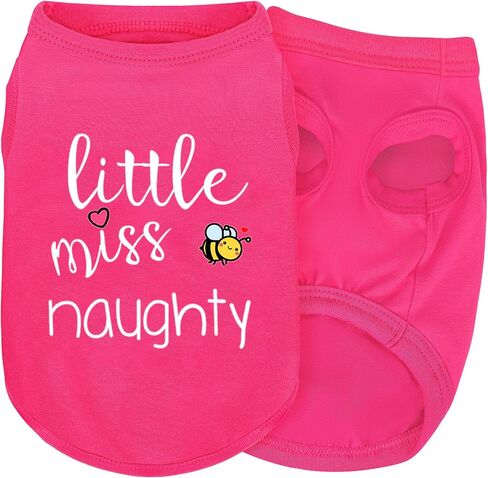 Pink Cotton Dog Shirt with 'Little Miss Sassy' Corgi Butt Print, Soft & Breathable Pet Apparel for Small to Large Dogs, Cute All-Season Outfit.M in Kuwait