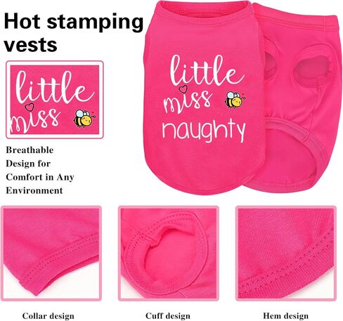 Pink Cotton Dog Shirt with 'Little Miss Sassy' Corgi Butt Print, Soft & Breathable Pet Apparel for Small to Large Dogs, Cute All-Season Outfit.M in Kuwait