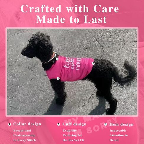 Pink Cotton Dog Shirt with 'Little Miss Sassy' Corgi Butt Print, Soft & Breathable Pet Apparel for Small to Large Dogs, Cute All-Season Outfit.M in Kuwait