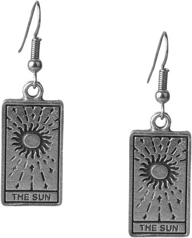 Moon Tarot Cards Pendant Earrings for Woman Intiution, Emotions and Unconscious Silver Gothic Jewelry Best Cute Vintage Gift for Women Earrings in Kuwait