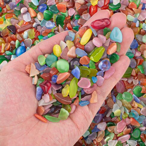 Green Agate Crushed Stone Tumbled Chips 0.88 Lb, Tumbled Polished Crystal Chips Bulk Natural Gemstones for Decorative Fish Tank Vase Fillers Aquarium Gravel Rocks in Kuwait